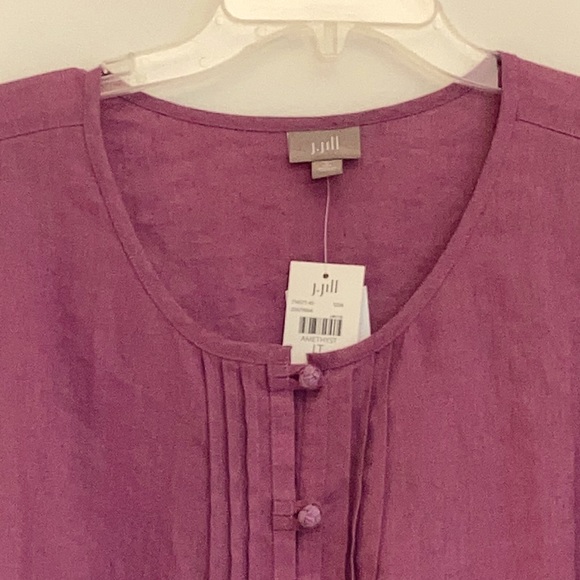 J. Jill Amethyst Linen Blouse. Size LT - Picture 6 of 6